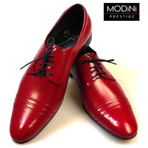 Czerwone buty męskie wizytowe Faber - Obuwie Męskie czerwony 43 wyprzedaż Modini 
