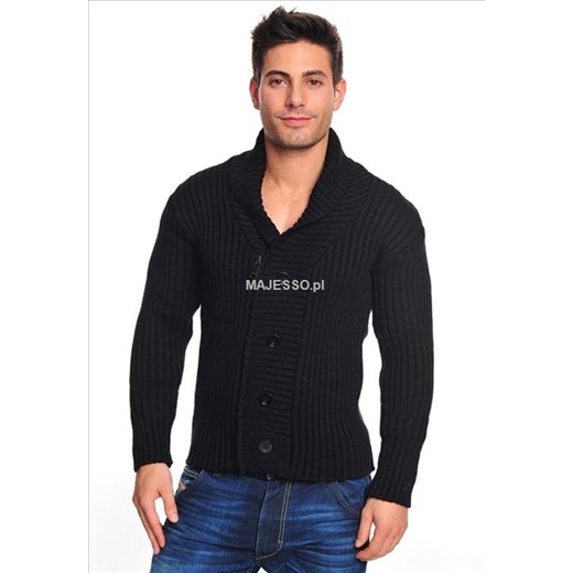 Sweter wełniany WASABI 571 majesso-pl czarny sweter