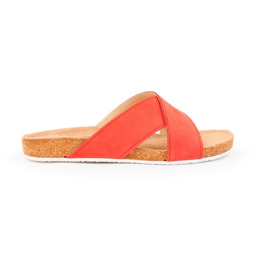 sandałki - skóra naturalna - model 341 - kolor czerwony pomaranczowy Zapato  zapato.com.pl
