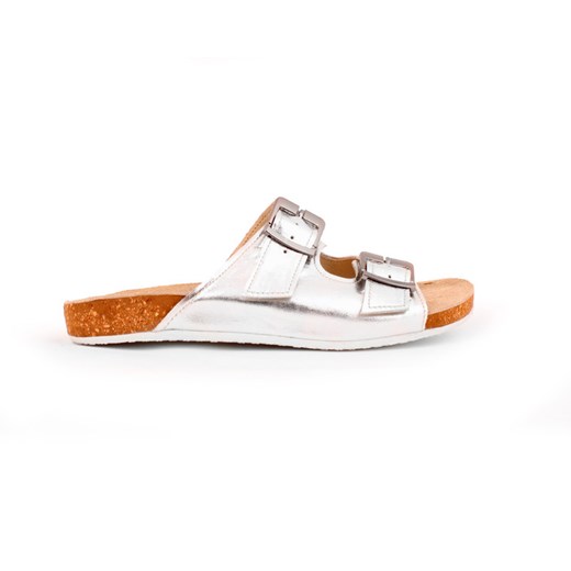 sandałki - skóra naturalna - model 340 - kolor srebrny bialy Zapato  zapato.com.pl