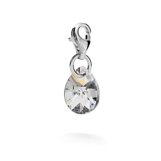 Srebrny charms kryształ swarovski 925 : Kolor kryształu SWAROVSKI - Crystal, Kolor pokrycia srebra - Pokrycie Jasnym Rodem