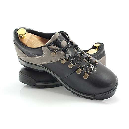 KENT 290 CZARNY-SZARY Trekkingowe buty męskie ze skóry Kent  42 Tymoteo.pl - sklep obuwniczy
