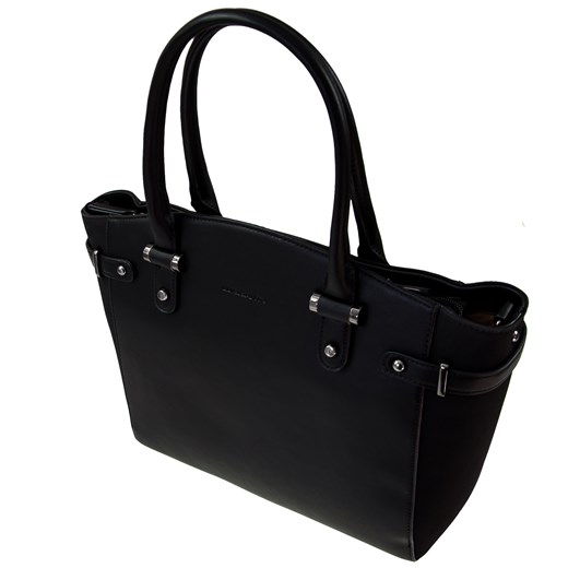 DUŻA CZARNA TORBA TYPU CITY BAG czarny Allora