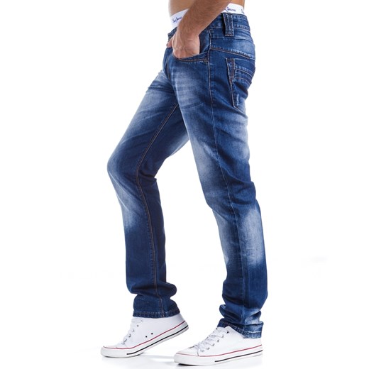 Spodnie jeansowe męskie niebieskie (ux0307)