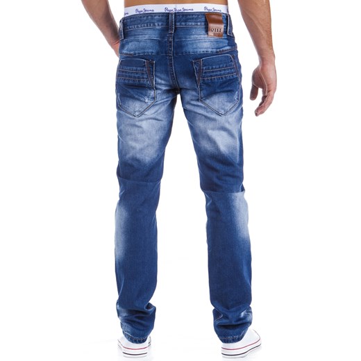Spodnie jeansowe męskie niebieskie (ux0307)