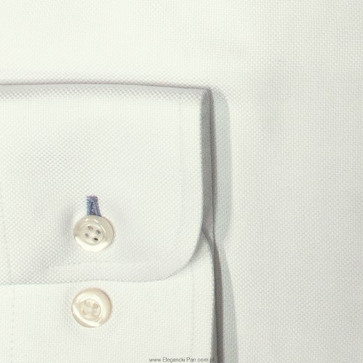 Elegancka biała koszula męska o grubym splocie VAN THORN  - NORMAL FIT
