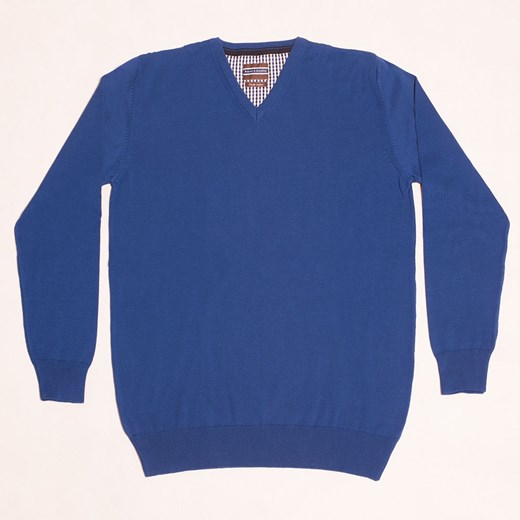 Niebieski sweter bawełniany