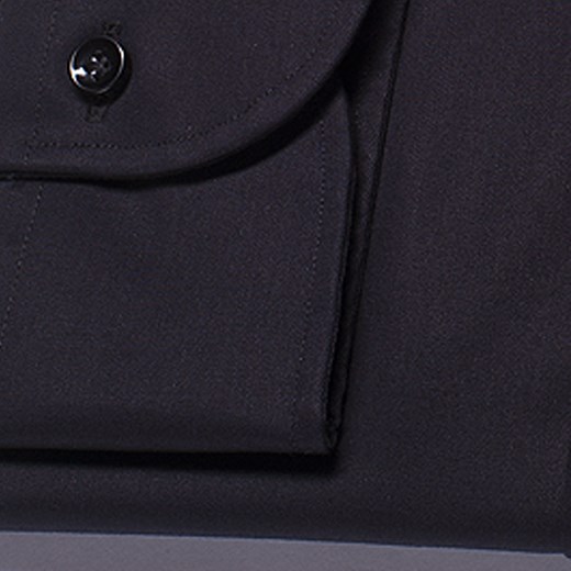 Extra długa czarna koszula męska taliowana SLIM FIT