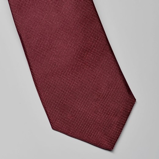 Elegancki DŁUGI bordowy krawat jedwabny Hemley