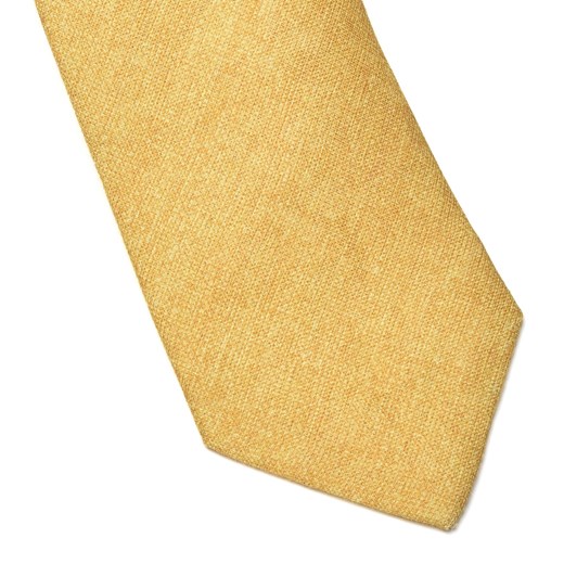 Elegancki żółty pastelowy lniany krawat Van Thorn