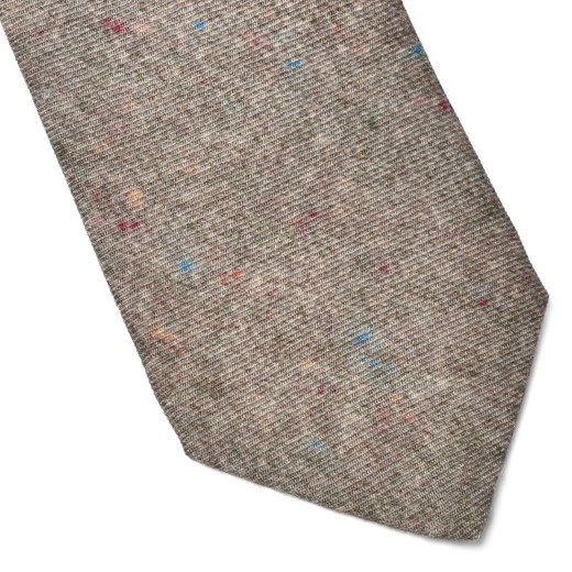 Elegancki krawat beżowy melanż