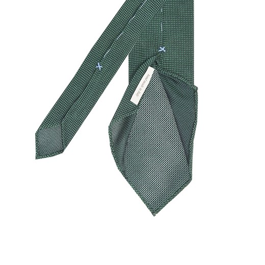 Jedwabny zielony krawat typu 3 fold Profuomo z grenadyny