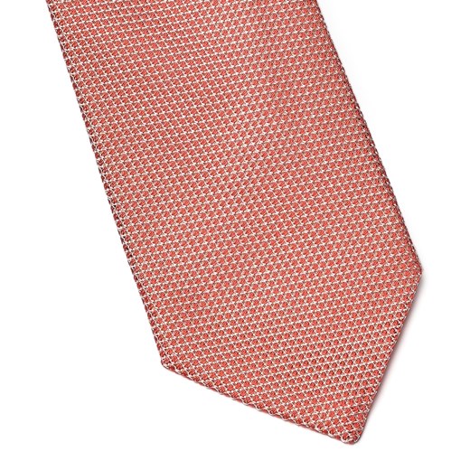 Elegancki pomarańczowy krawat z grenadyny Van Thorn z białym wykończeniem