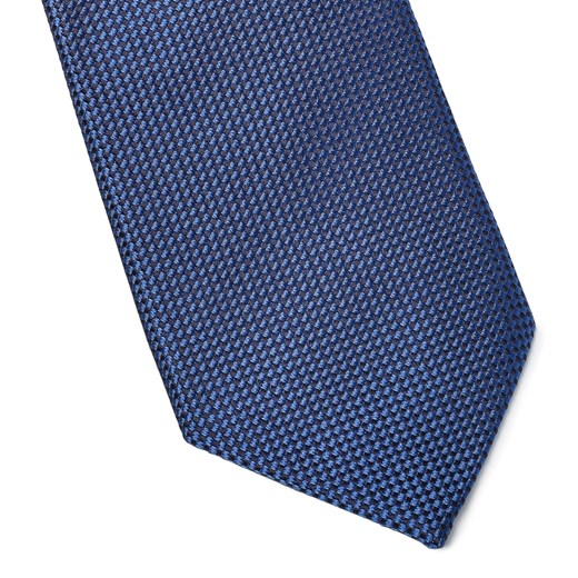 Elegancki niebieski krawat jedwabny Van Thorn o prostym splocie