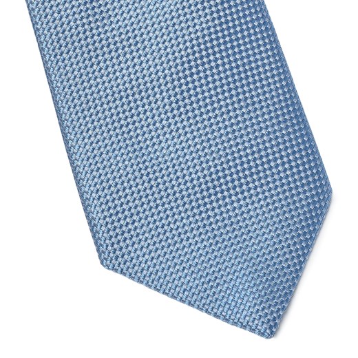 Elegancki błękitny krawat jedwabny Van Thorn o prostym splocie