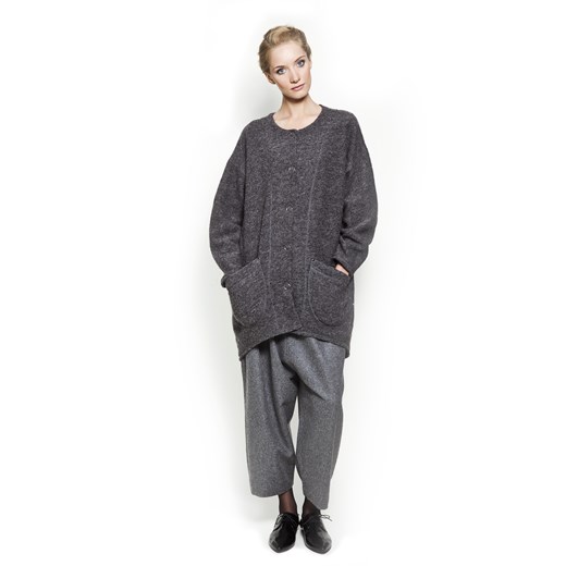 Płaszcz swetrowy szary Wiola Wołczyńska OneSize showroom.pl