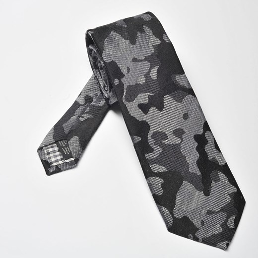 Elegancki krawat Hemley w czarny wzór kamuflaż