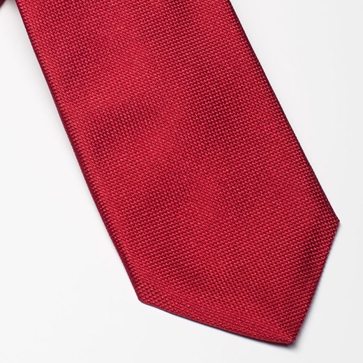 Elegancki DŁUGI czerwony krawat jedwabny Van Thorn