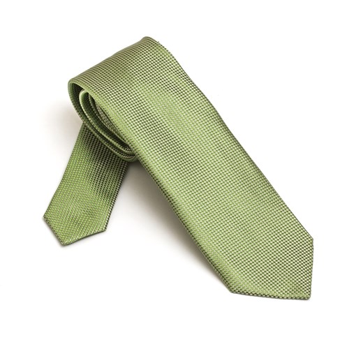 Elegancki zielony krawat jedwabny Van Thorn