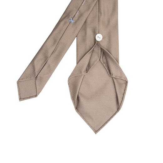 Jedwabny kamelowy krawat Profuomo Imperial Oxford 7 fold