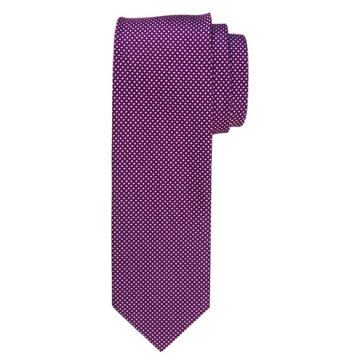 Krawat jedwabny w mikrowzór w kolorze fuksji 8cm