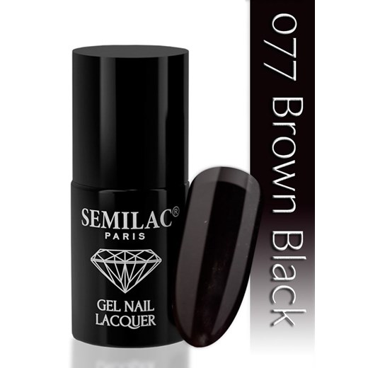 SEMILAC Lakier Hybrydowy Nr 077 Brown Black 7ml Semilac czarny Nocanka Drogeria Internetowa