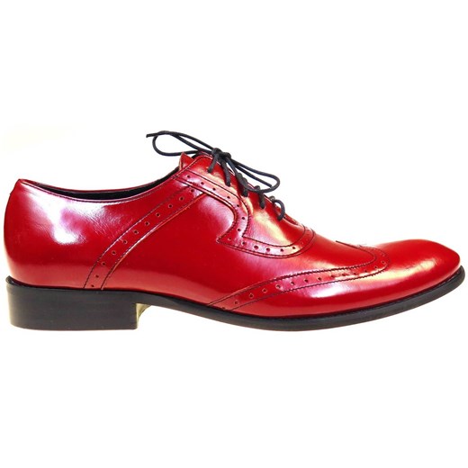 Czerwone męskie buty wizytowe - brogsy F4 T46