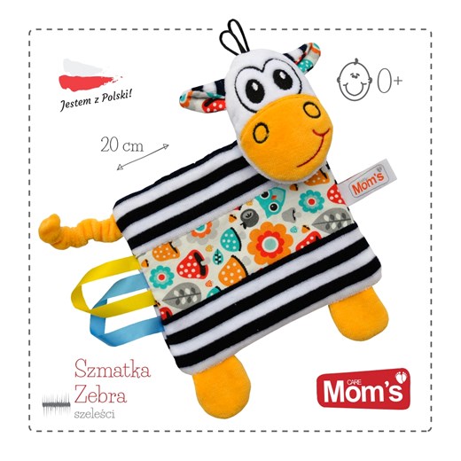 Mom's Care, Zebra, szmatka, zabawka niemowlęca Hencz Toys smyk