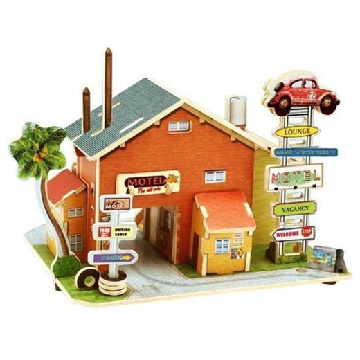 Anek, puzzle 3D, drewniany warsztat samochodowy Anek smyk