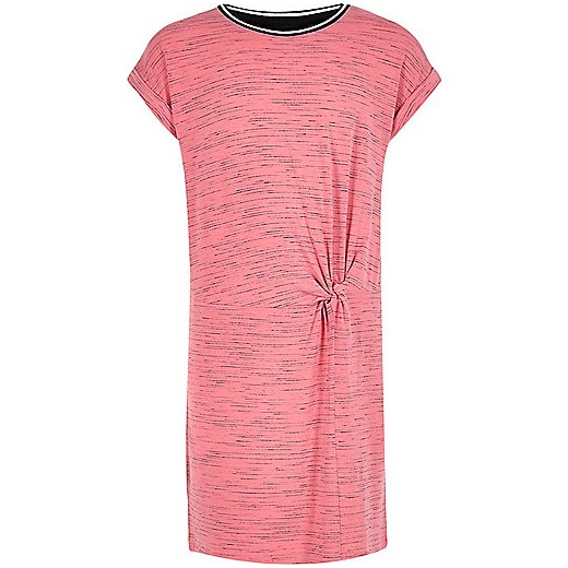 Girls pink sporty trim T-shirt dress   River Island  
