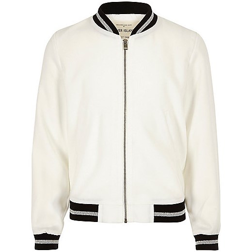 Girls white bomber jacket  bezowy River Island  