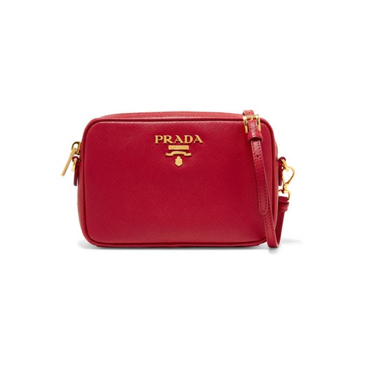 Textured-leather camera bag Prada czerwony NET-A-PORTER