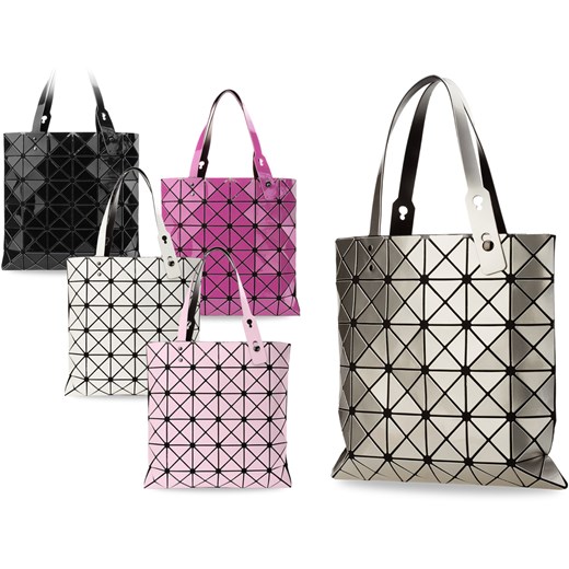 Torebka damska shopper bag geometryczne wzory 3d must have -  pudrowy róż