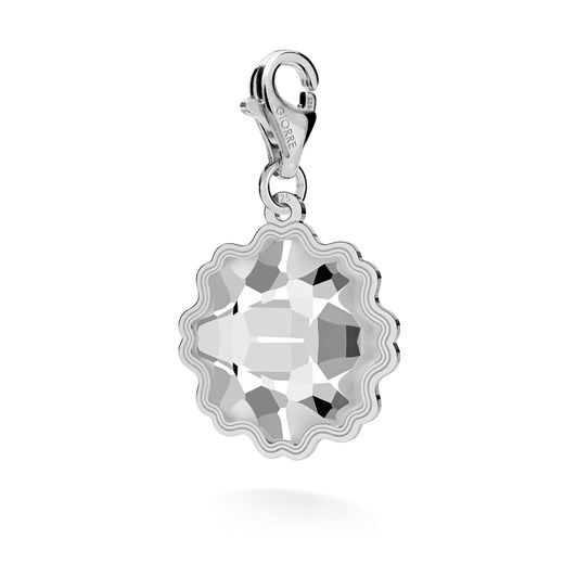 Srebrny charms meduza swarovski 925 : Kolor kryształu SWAROVSKI - Crystal, Kolor pokrycia srebra - Pokrycie Jasnym Rodem