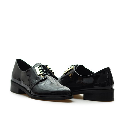 Półbuty Ulmani shoes 16617/L1 Czarne lakierowane Ulmani Shoes   Arturo-obuwie