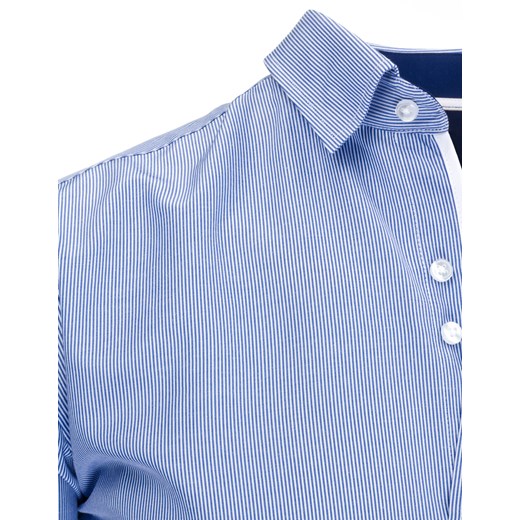 Niebieska koszula męska w paski (dx1071)   XL DSTREET