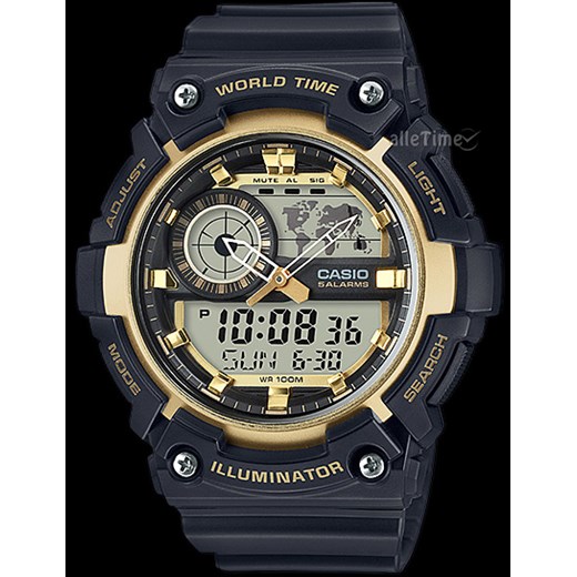 Zegarek męski Casio AEQ-200W-9AV - 10BAR + PUDEŁKO szary Casio  alleTime.pl