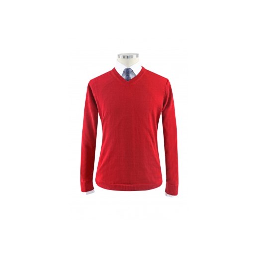 Czerwony sweter męski typu V-Neck White Scissors czerwony  PewienPan.pl