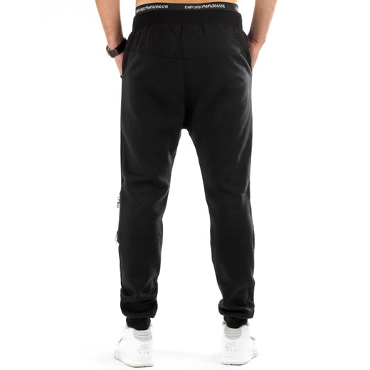 Spodnie męskie dresowe baggy czarne (ux0708)  czarny S DSTREET
