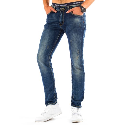 Spodnie jeansowe męskie niebieskie (ux0697) niebieski Jeans s36 DSTREET