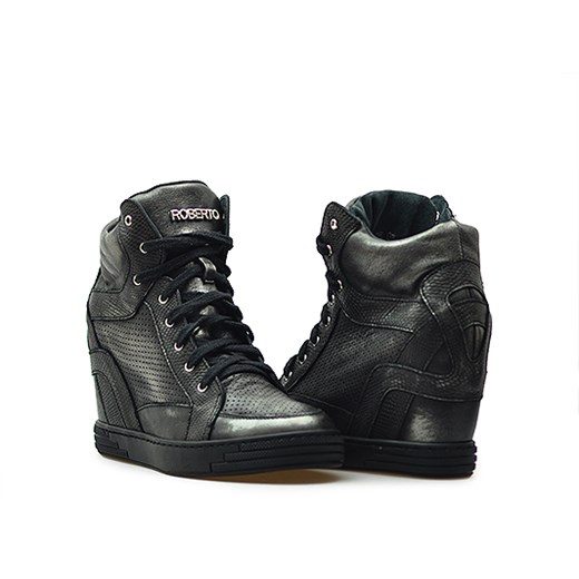 Sneakersy Exclusive Roberto 474 Stalowe lico + łuska czarny Exclusive Roberto  Arturo-obuwie