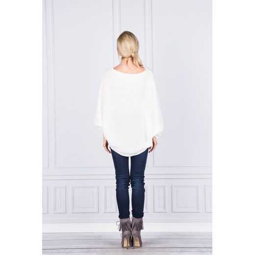 Sweter damski oversize Pola bialy U ptakmoda.com