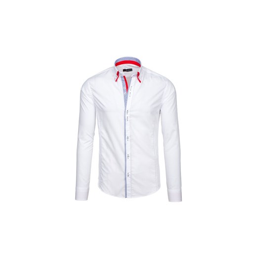 Biała koszula męska elegancka z długim rękawem Denley 6859