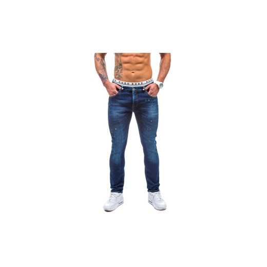 Granatowe spodnie jeansowe męskie Denley 4786(1062)