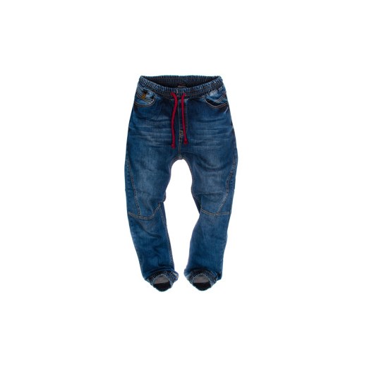 Granatowe spodnie jeansowe joggery męskie Denley 639