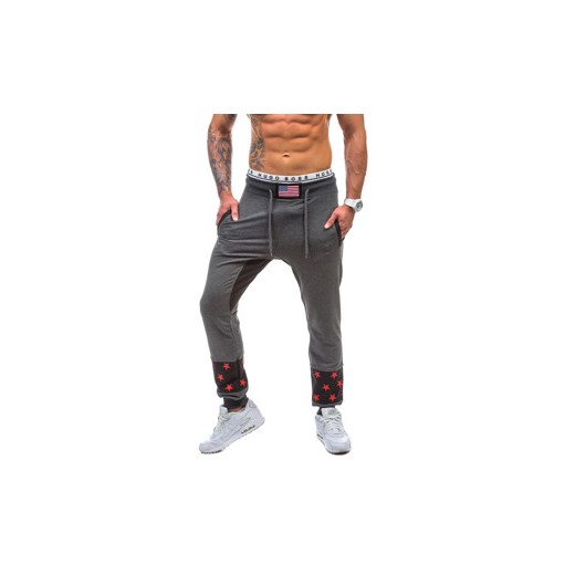 Spodnie dresowe męskie antracytowe Denley 0448