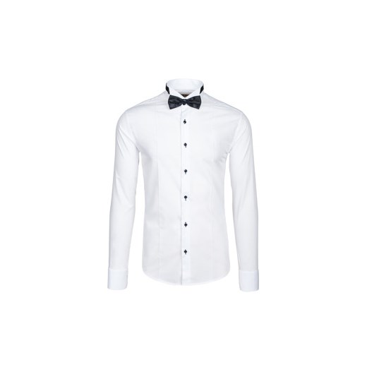 Biała koszula męska elegancka z długim rękawem Bolf 5754