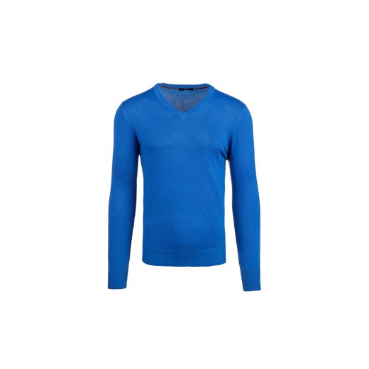 Niebieski sweter męski w serek Denley 896