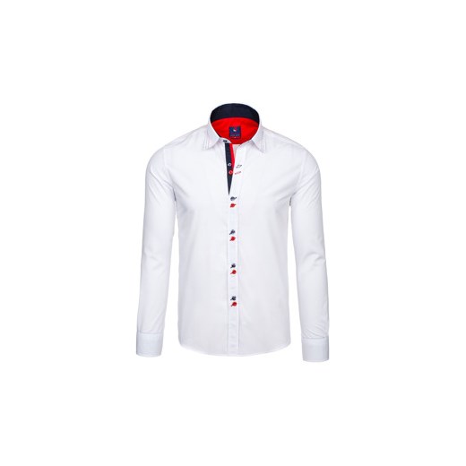 Biała koszula męska elegancka z długim rękawem Denley 638