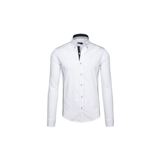 Koszula męska elegancka z długim rękawem biała Bolf 6875